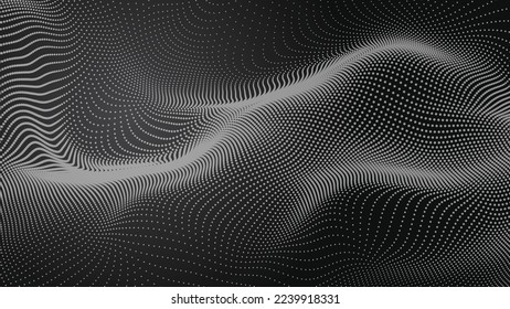 Grey white dot abstract background with flowing particles. Digital future technology concept. Modern vector black background concept.EPS 10 vector illustration