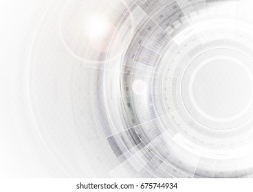Grey and white futuristic technology abstract background. Vector illustration template