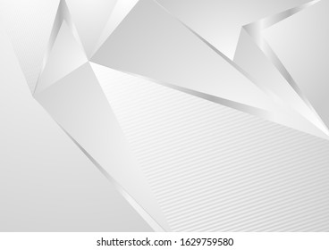 Fondo abstracto geométrico gris y blanco de baja polilla. Diseño vectorial de alta tecnología