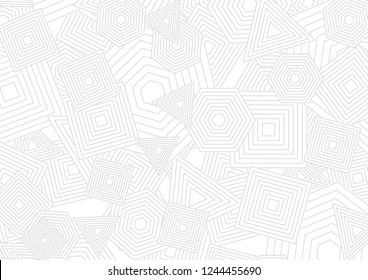 Grey white geometric shapes abstract tech background. Vector design
