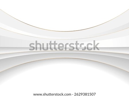 Grey and white geometric tech abstract background with golden lines. Vector graphic design