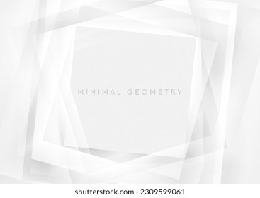 Grau-weiße geometrische Tech-Quadrate abstrakter minimaler Hintergrund. Futuristisches Vektordesign