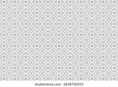 geometrisches Fliesenmuster in Grau und Weiß, Diamant- und Kristalldesign. Nahtlos, elegant und modern für Hintergrund, Textil und Dekor. Ein Hauch von Luxus und Klasse.