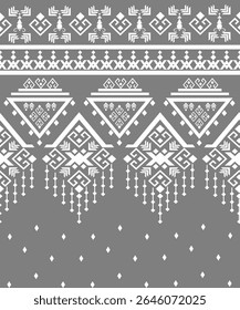 Grey White Geometry Traditional Navajo Native American Ethnic Pattern Text tile Decoration 