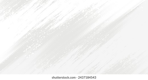 Grey white halftone modern bright art. Blurred pattern raster effect background. Abstract creative graphic template