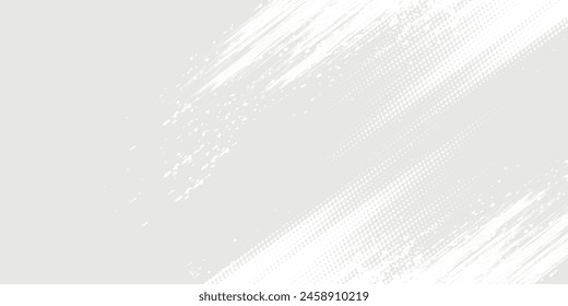 Grey white halftone modern bright art. Blurred pattern raster effect background. Abstract creative graphic template