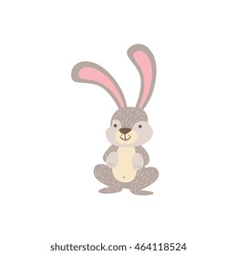 Grey And White Hare Crouching
