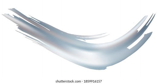 Grey and White Isolated Splash on White Backdrop. Vector Brush Stroke. Abstract Fluid Splash.  Sale Banner Brushstroke. Gradient Paintbrush. Watercolor Textured Background.