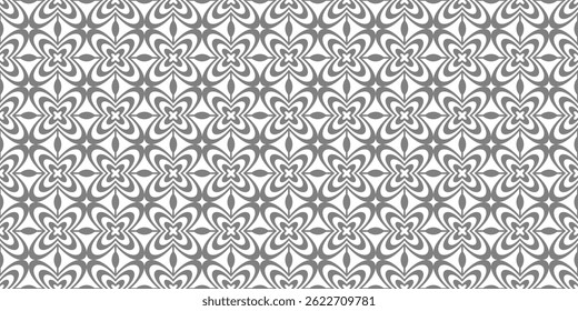 Patrón sin costuras de Vector de lujo gris y blanco. Ornamento, diseño tradicional, abstracto