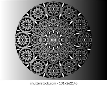 grey and white mandala