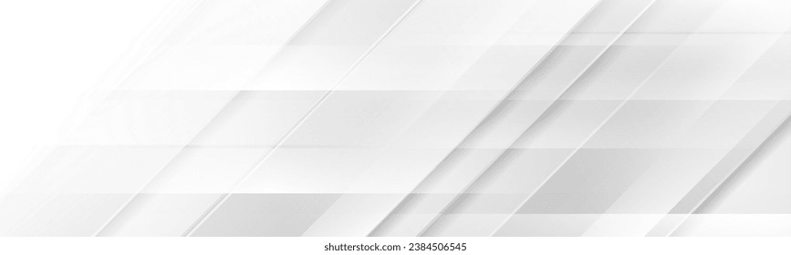 Grey white minimal abstract geometric tech background. Vector banner design
