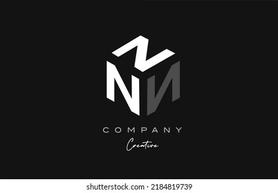grey white N three letter alphabet letter logo icon design. Creative template for business