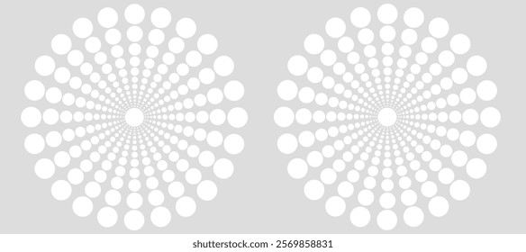 Grey and white of optical circles illusion pattern