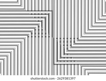 Grey white paper striped pattern abstract geometric background. Vector modern minimalism design