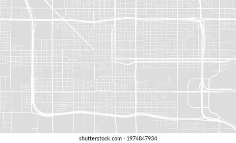 Grey and white Phoenix city area vector background map, streets and water cartography illustration. Widescreen proportion, digital flat design streetmap.