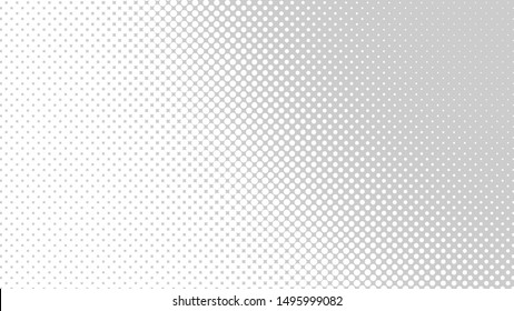 Grey and white pop art background with dots design, abstract vector illustration in retro comics style