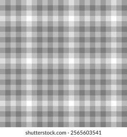 Grey white retro plaid pattern. Vector fashion print design. Seamless plaid pattern texture. Classic style tartan check background.