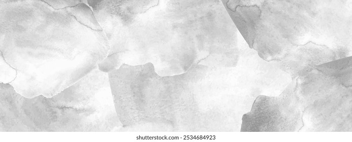 Grey, white, silver watercolor fluid painting vector background design. Dusty pastel, neutral and siver marble. Dye elegant soft splash style. Alcohol ink monochrome vector.