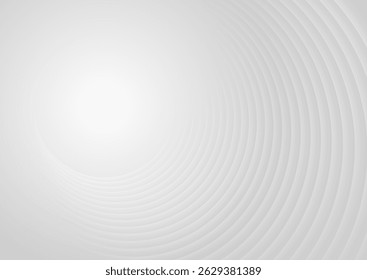 Branco cinzento círculos suaves abstrato tecnologia geométrica fundo. Design ondulado elegante para vetores