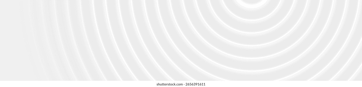 Grauweiße glatte Kreise abstrakter technischer Hintergrund. Vektor minimale Banner-Design