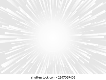 Grey white smooth rays abstract background. Futuristic vector design