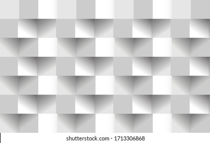 grey white square pattern design with shadow effect illustration vector