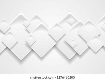 Grey white squares abstract hi-tech geometric background. Vector design