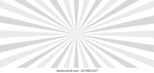 Grey and white sunburst background with rays