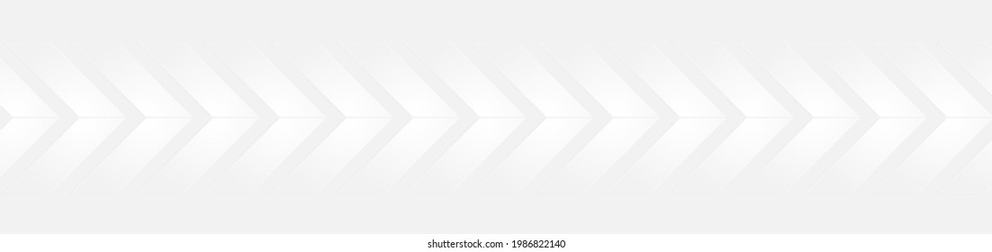 Grey And White Tech Abstract Banner With Glossy Arrows. Vector Background