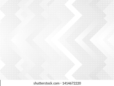 Grey and white tech arrows abstract sci-fi background. Concept vector design