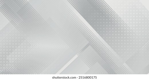 Grey and white tech arrows abstract modern background. Concept vector design