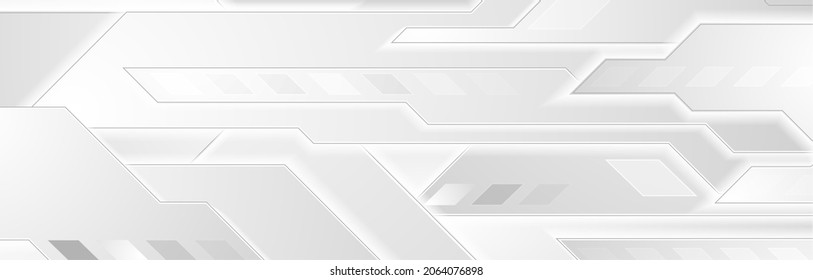 Banner geométrico abstrato branco e cinza. Plano de fundo do vetor