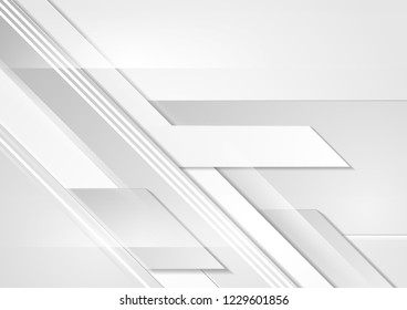 Grey white tech geometric corporate abstract background. Vector design