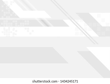 Grey and white tech geometry abstract background. Vector design