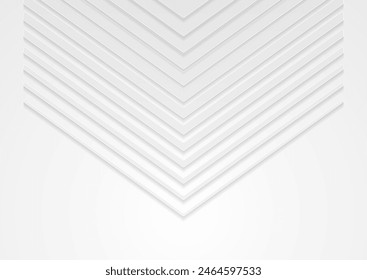Grau-weiße Tech-Papier-Pfeile abstrakter Hintergrund. Geometrische Vektorgrafik
