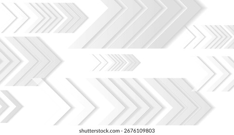 Fondo minimalista geométrico abstracto de flechas de papel técnico blanco gris. Diseño gráfico corporativo de Vector