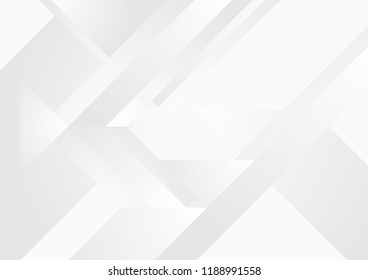 Grey and white tech paper geometric abstract background. Vector design