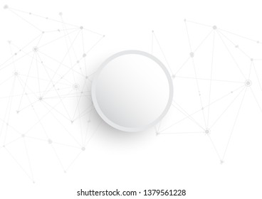 Grey white Technology abstract background. Communication concept innovation background Circle empty space for your text.