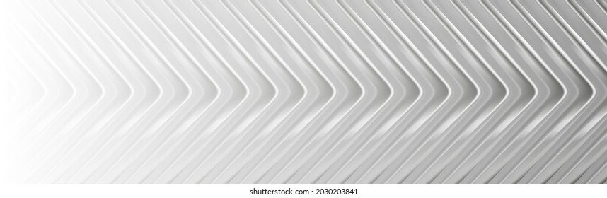 Grey white technology banner with silver glossy arrows. Vector background
