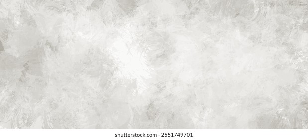 Grey white texture background with brushstrokes and hand drawn vector texture. Hand painted acrylic texture for cards, flyer, poster, banner, and cover design. Stone wall.
