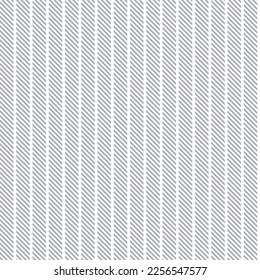 Grey and white ticking stripe. Seamless vector linear pattern suitable for fashion, home decor and stationary.