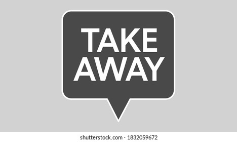 Grey and White Vector Isolated Illustration of a Take Away Icon