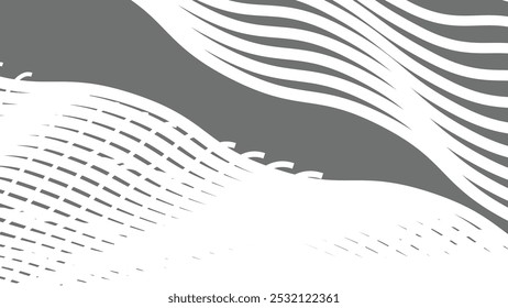 Grey white wave pattern abstract background for backdrop or fabric style