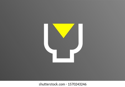 grey white yellow letter Y alphabet logo design icon for company. Suitable as a logotype