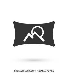 Grey Wide angle picture icon isolated on white background. Panorama view.  Vector