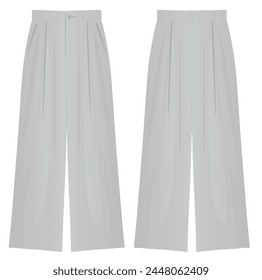 Grey wide pants. vector illustration