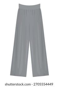 Grey wide pants. vector illustration	