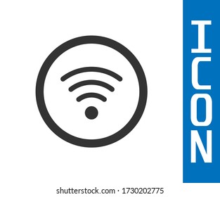 Grey Wi-Fi wireless internet network symbol icon isolated on white background.  Vector Illustration