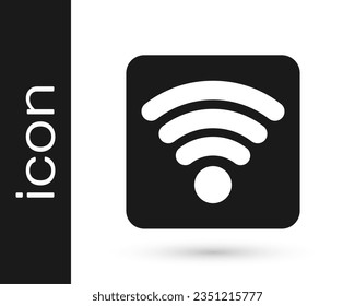 Grey Wi-Fi wireless internet network symbol icon isolated on white background.  Vector Illustration