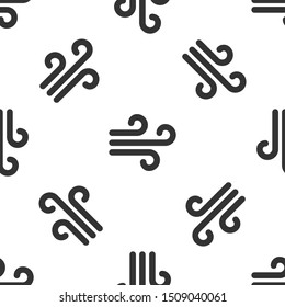 Grey Wind icon isolated seamless pattern on white background. Windy weather.  Vector Illustration